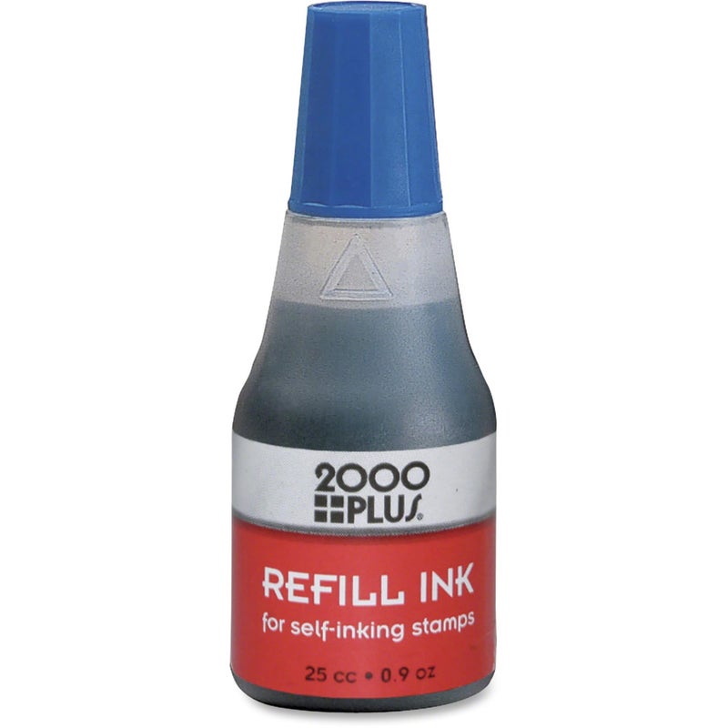 2000 Plus 2000Plus Refill Ink for Self-Inking Stamps, 25cc (0.9 oz) Squeeze Bottle, Blue - COS032961 - Image 2